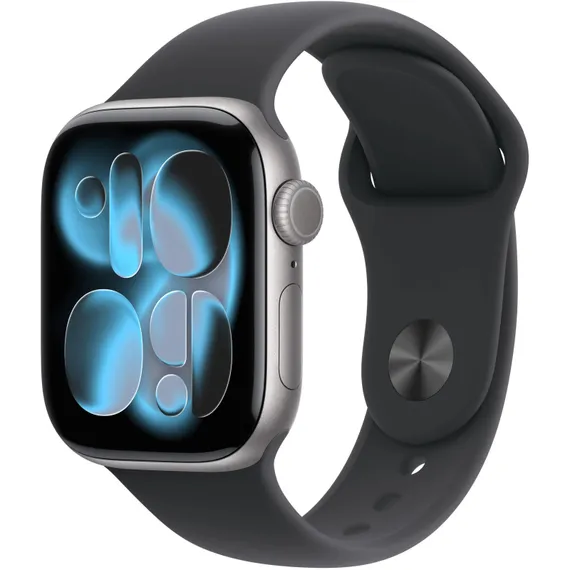 Часы Apple Watch Series 11, 42 мм, алюминий цвета «серый космос», ремешок Sport Band чёрного цвета