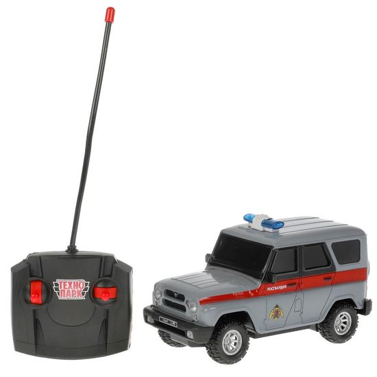 Машина р/у UAZ HUNTER РОСГВАРДИЯ 18 см, свет, сер, кор. Технопарк