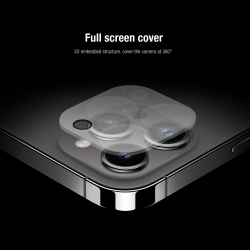 Стекло на экран и защитные линзы на камеру от Nillkin для iPhone 14 Pro, (комплект 2 в 1) серия 2-in-1 HD Full Screen Tempered Glass Screen Protector