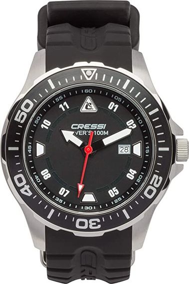 Подводные часы Cressi Manta Watch 100m черно-серебристые