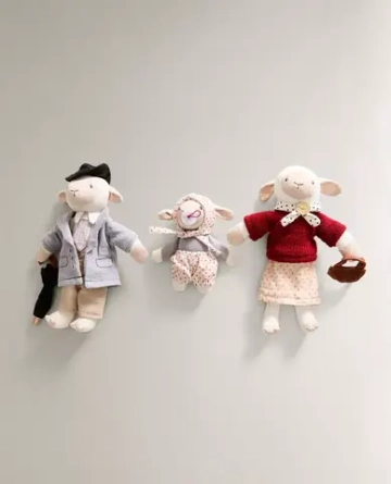 ZARA HOME НАБОР ДЕТСКИХ МЯГКИХ ИГРУШЕК ОВЕЧКИ (НАБОР ИЗ 3 ИГРУШЕК), РАЗНОЦВЕТНЫЙ