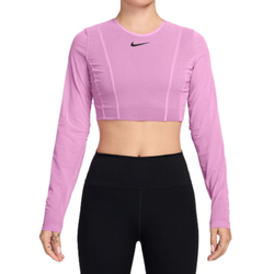 Женский топ теннисный Nike Court Paris Slam Long Sleeve Cropped Tennis - light magenta/tattoo/light magenta/black