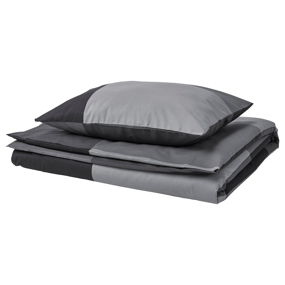 IKEA BRUNKRISSLA  (ИКЕА БРУНКРИССЛА)  -  Пододеяльник и наволочка - чёрный 150х200/50х60 см