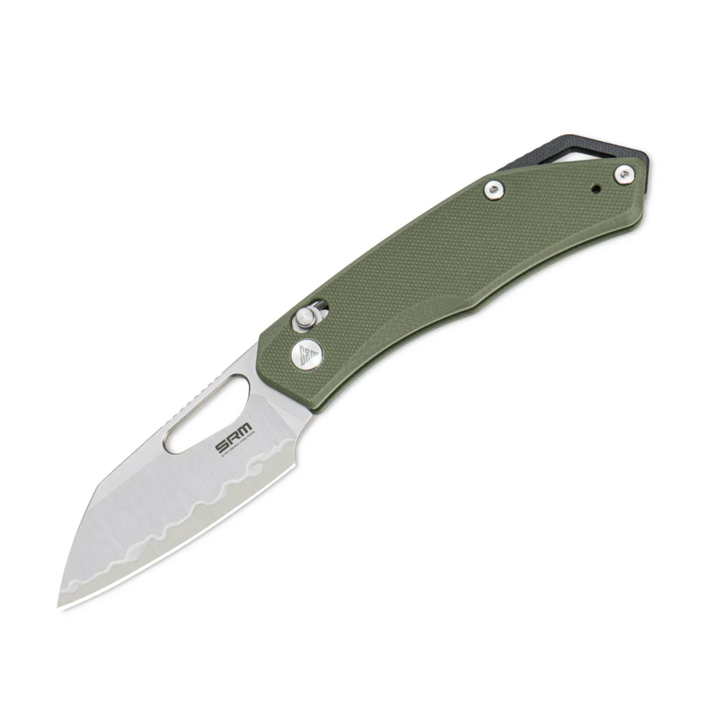 Нож складной SRM 261M-GP2 Cub Beadblast (140Cr Laminated, Green G10)