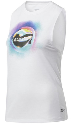 Женская теннисная футболка Reebok LM Graphic Muscle Tank W - белый