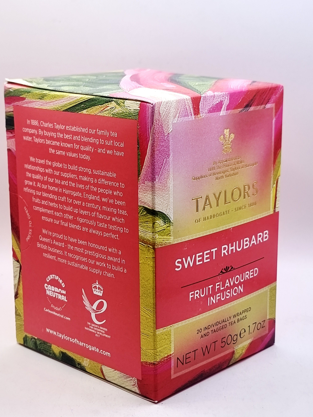 Чай травяной Taylors of Harrogate Sweet Rhubarb со сладким ревенем, 20 пакетиков, 50 г (из Финляндии)