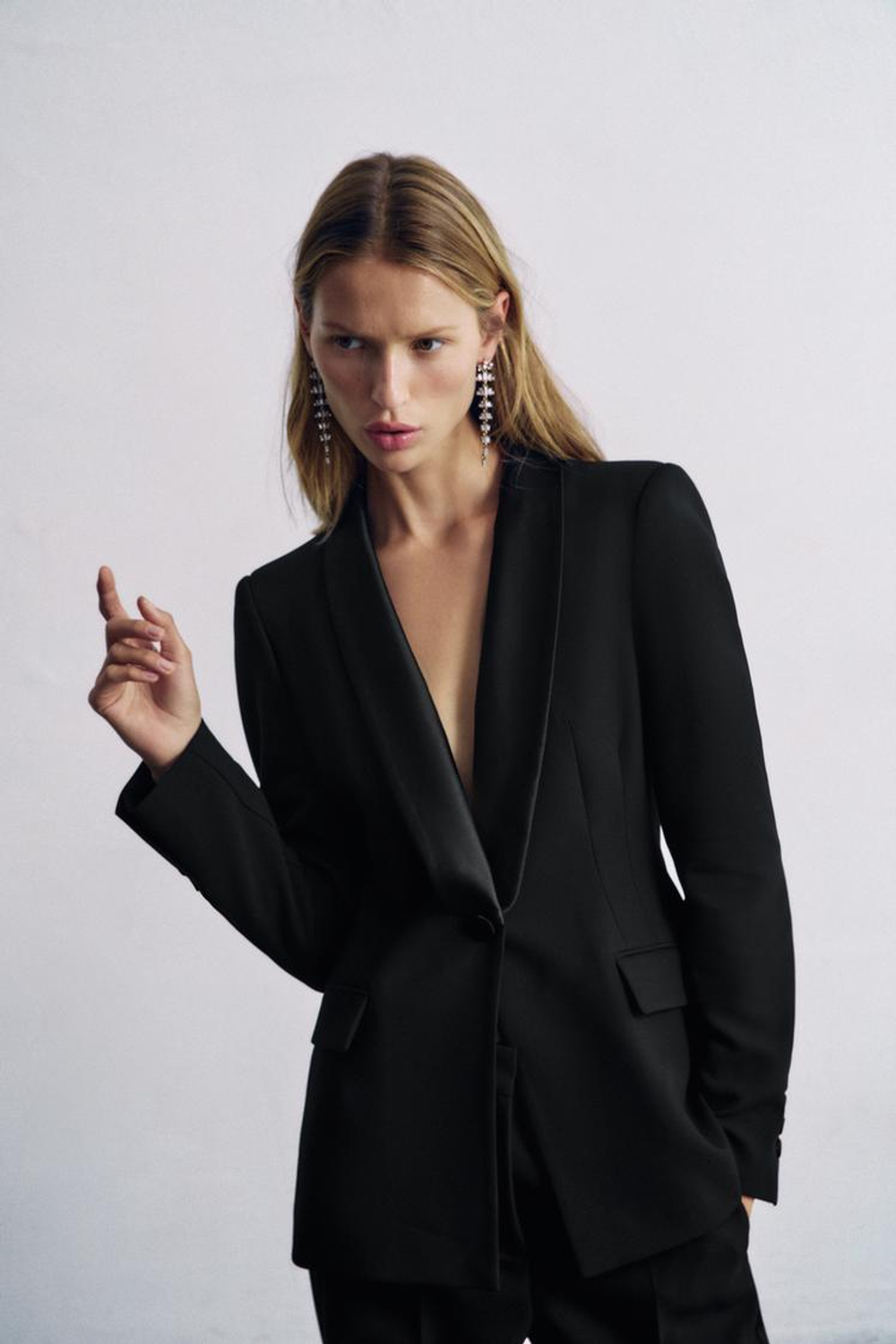 ZARA БЛЕЙЗЕР С ЛАЦКАНАМИ, ЧЕРНЫЙ