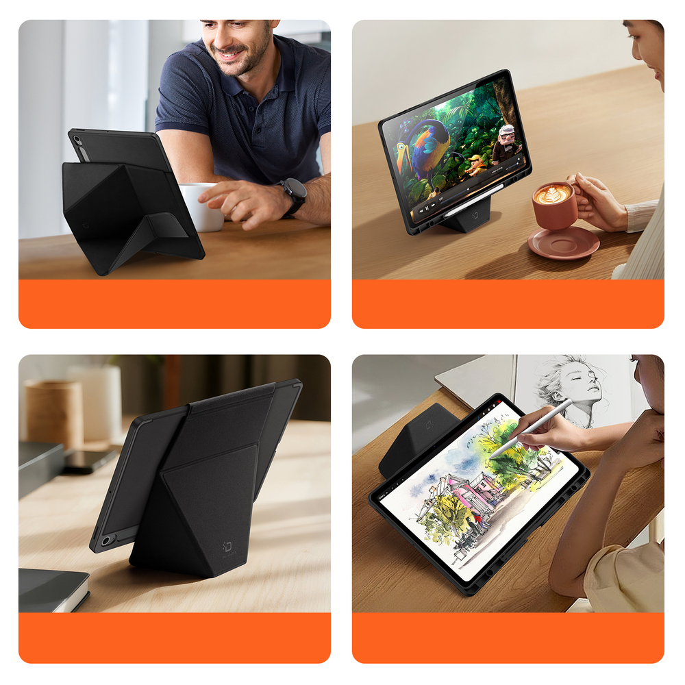 Складной чехол книжка от Dux Ducis для Samsung Galaxy Tab S10 FE+, серия Vers Series Case, с магнитным держателем Pencil и функцией автоматического перехода в спящий режим
