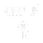 Цилиндровый механизм (A202/80) A2002Knob80(40+10+30) с вертушкой SN никель