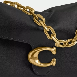 COACH СУМКА ЧЕРЕЗ ПЛЕЧО TABBY CHAIN, ЧЕРНЫЙ