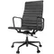 Культовое офисное кресло Eames Ribbed EA 119 из черной кожи с черным каркасом | Купить в Hallberg.ru