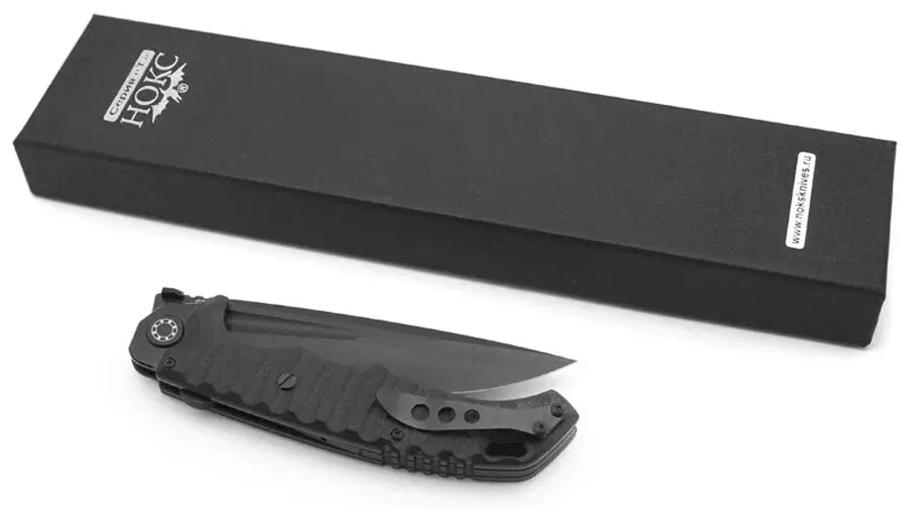 Нож НОКС КУГУАР 332-709406 с толкателем - сталь D2, рукоять G10