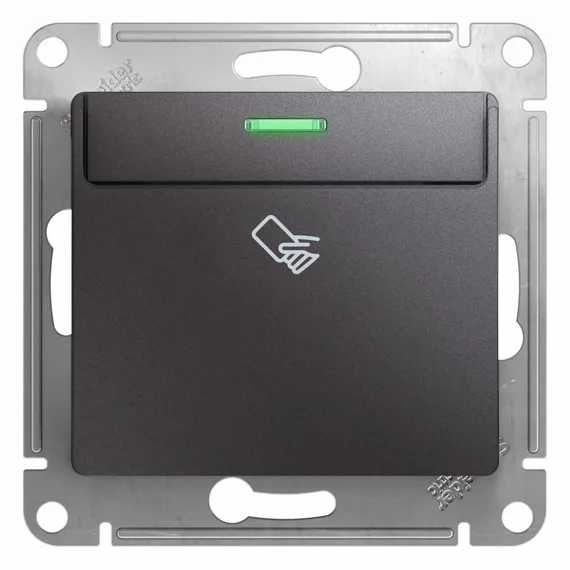 Выключатель карточный с подсветкой, без задержки отключения Systeme Electric Glossa Графит GSL001369