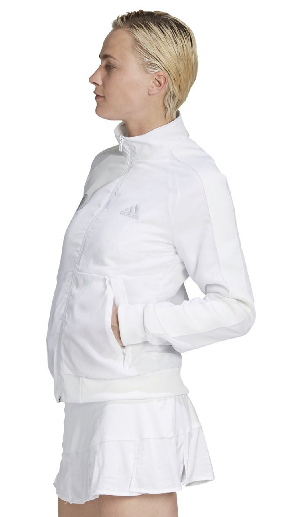 Женская Кофта теннисная Adidas Tennis Uniforia Jacket W - white/reflective silver/dash grey