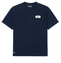 Теннисная футболка Lacoste Ultra Dry Tennis Heritage Graphic - midnight blue