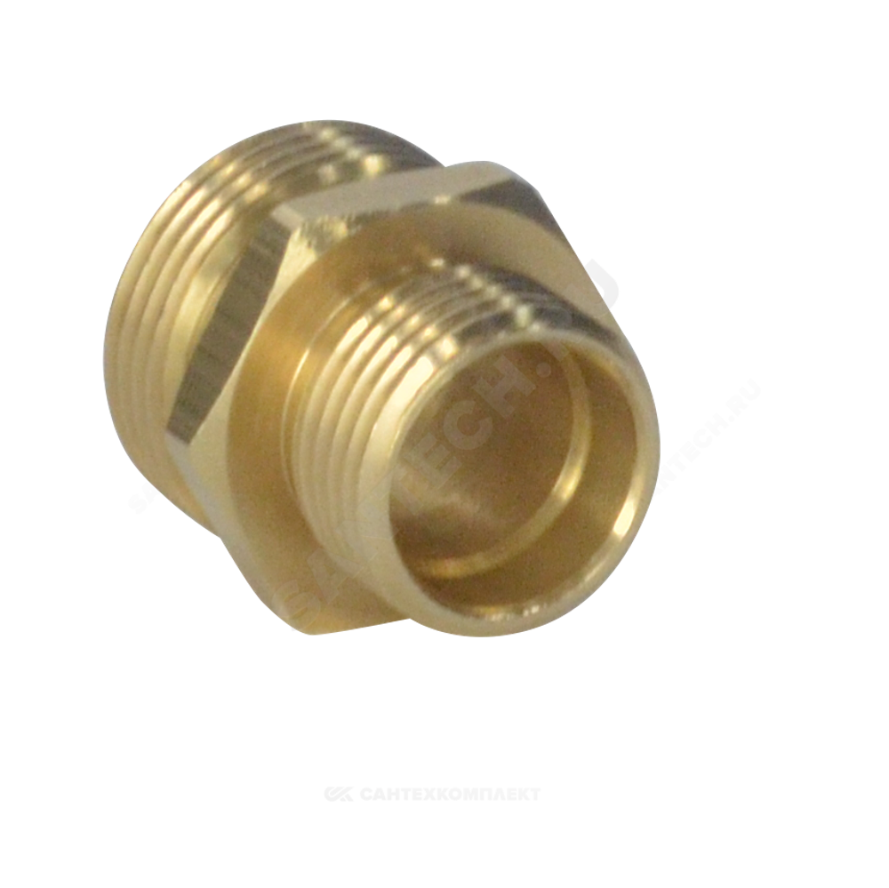 Ниппель латунь переходной Ду 20х15 (3/4"х1/2") НР ...