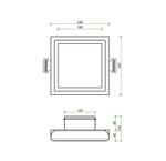 Диффузор под покраску скрытого монтажа SECRET FRAME 125/150 с приточно-вытяжным вентилятором