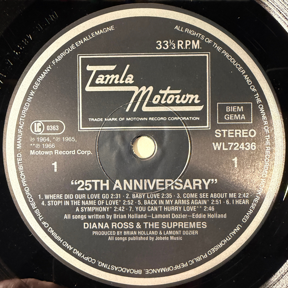 Diana Ross And The Supremes ‎– 25th Anniversary 3LP (Германия 1986г.)