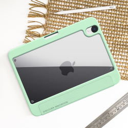Чехол книжка зеленого цвета(Matcha Green) от Nillkin для планшета iPad Mini 6 и Mini 7, серия Bevel Leather Case, функция пробуждения и сна