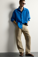РУБАШКА RELAXED FIT ИЗ 100% ЛЬНА — ZARA · 2634/374