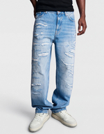 Мужские рваные широкие джинсы straight fit - BERSHKA