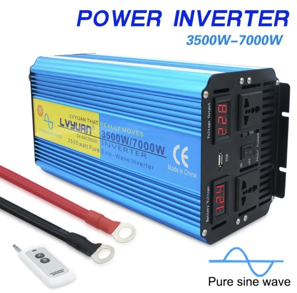 Инвертор 24V-220V 7000W/3500W чистый синус пульт управл. Lvyuan