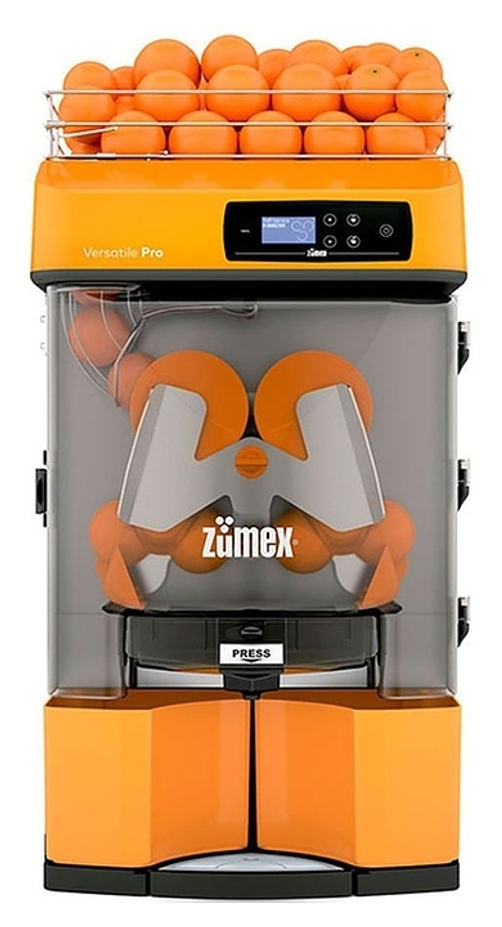 Соковыжималка автоматическая для цитрусовых Zumex Versatile Pro отводящий конвейер, корзина, подставка для бутылок
