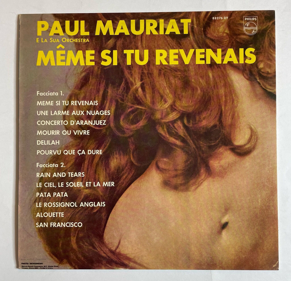Винтажная виниловая пластинка LP Поль Мориа Paul Mauriat E La Sua Orchestra Meme Si Tu Revenais (Italy 1968)
