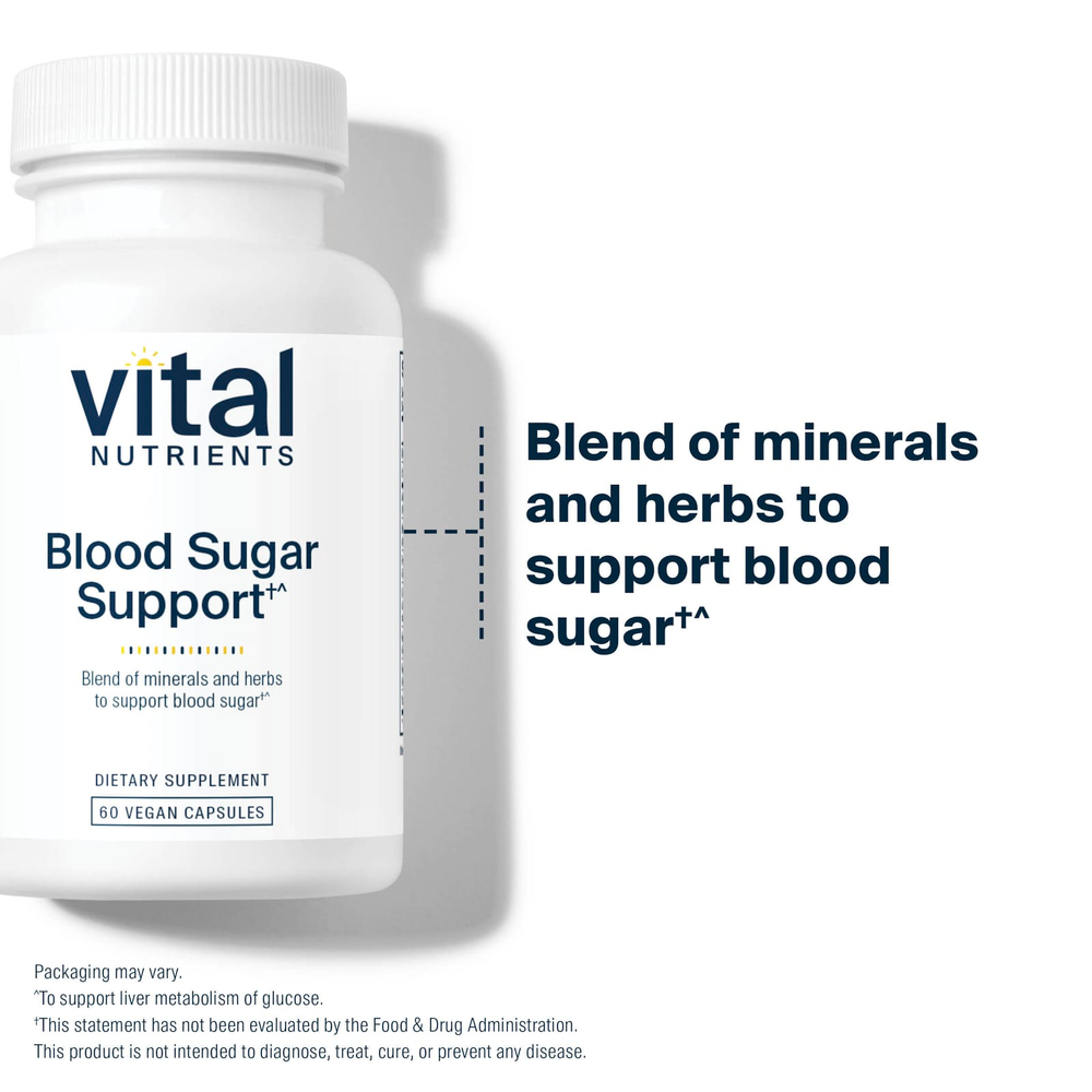 Vital Nutrients, добавка для поддержания уровня сахара в крови, 60 веганских капсул