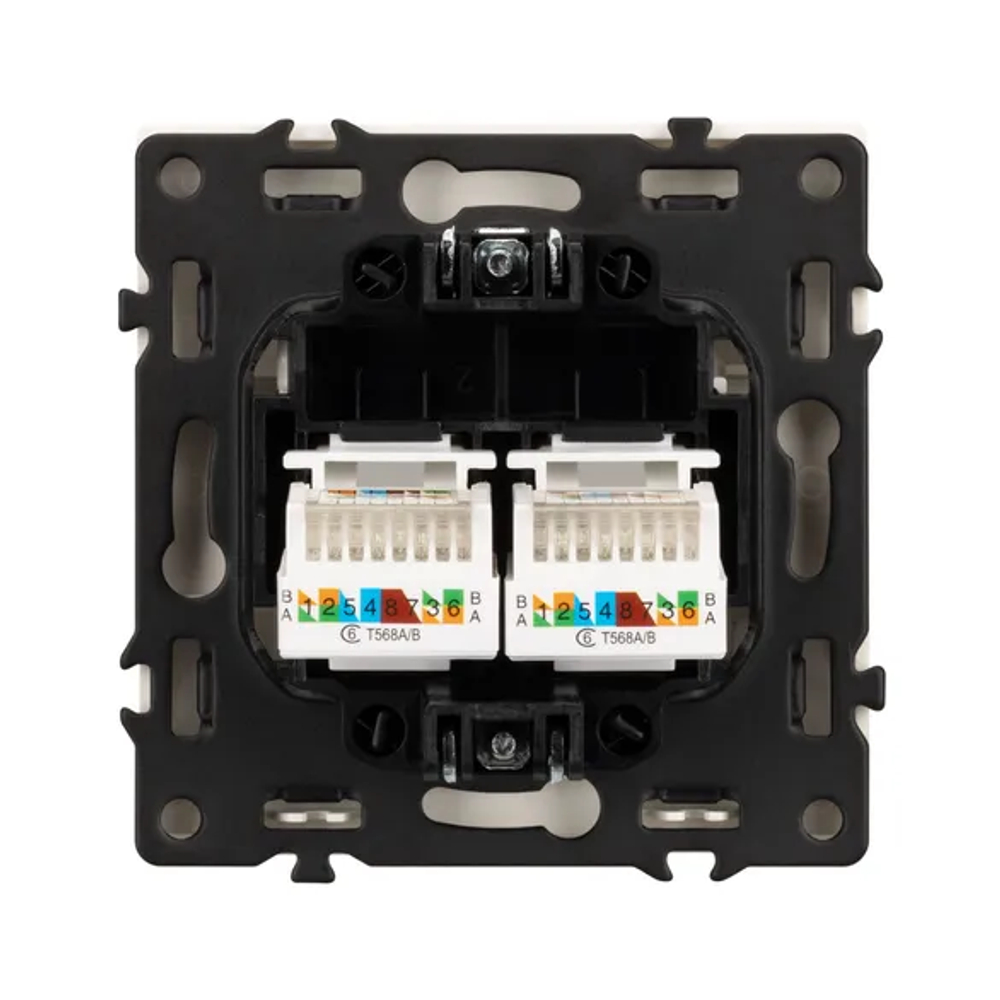 Механизм сдвоенной компьютерной розетки SCT-NOBE-MPC2-SFPL-WH (RJ-45, CAT6) (Arlight, -) 054312