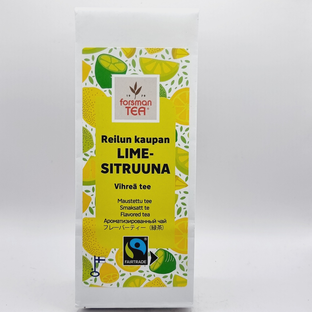 Чай зеленый Forsman Lime-Sitruuna, Лайм-Лимон, рассыпной, 60 г (из Финляндии)