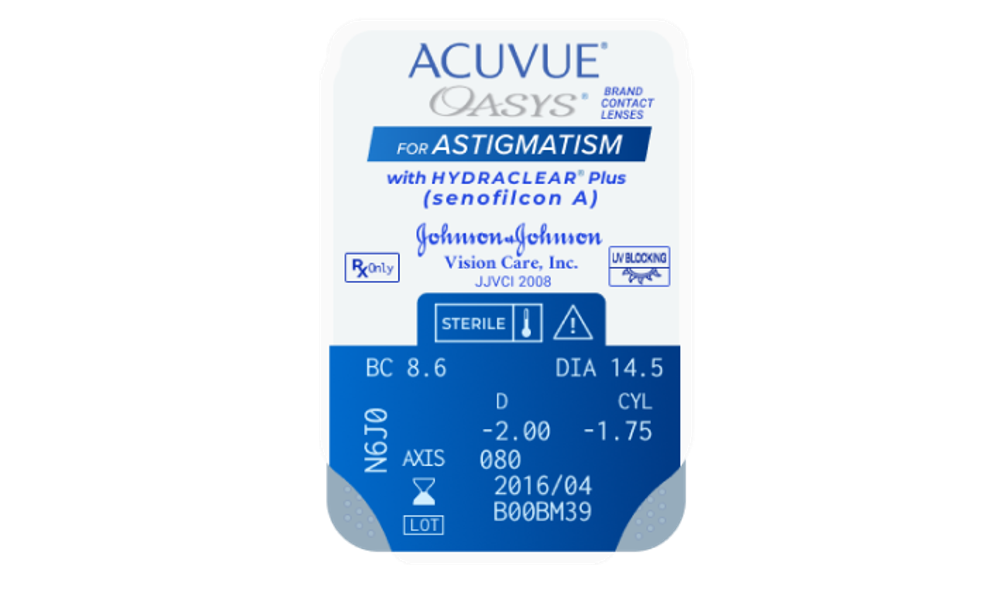 ACUVUE OASYS 1-DAY for ASTIGMATISM Цилиндр -1.25 (Акувью Оазис уан дэй для астигматизма) 30 линз
