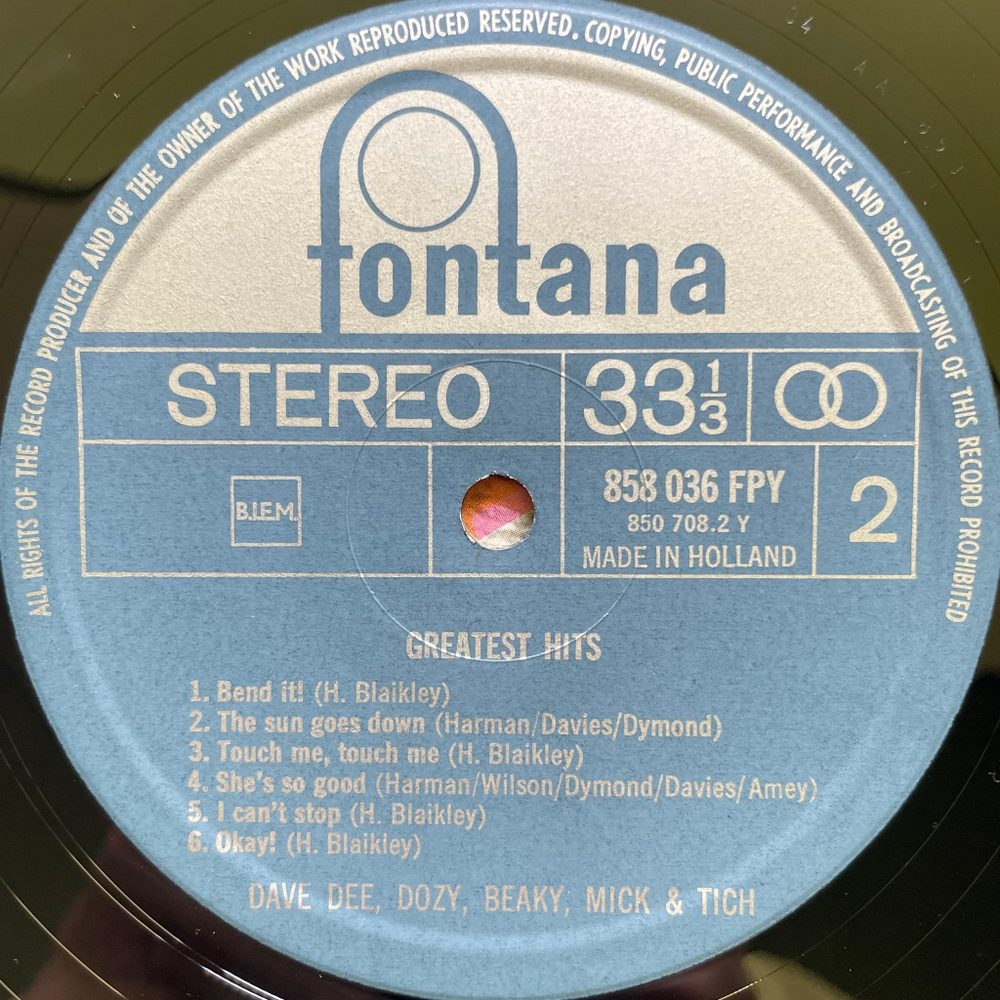 Dave Dee, Dozy, Beaky, Mick & Tich ‎– Greatest Hits (Голландия 1967г.)