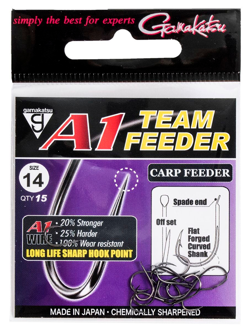 Крючки Gamakatsu A1 Team Feeder HOOKS FINE FEEDER размер 16 (упк.15шт.)