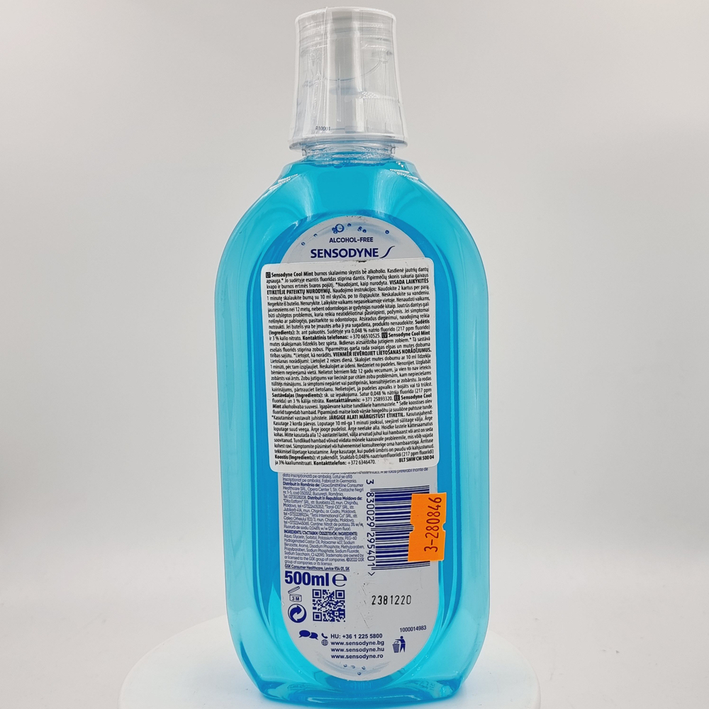 SENSODYNE ополаскиватель для полости рта Cool Mint, без спирта, 500 мл (из Финляндии)