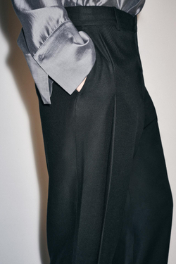 ZARA ШИРОКИЕ БРЮКИ ZW COLLECTION, ЧЕРНЫЙ