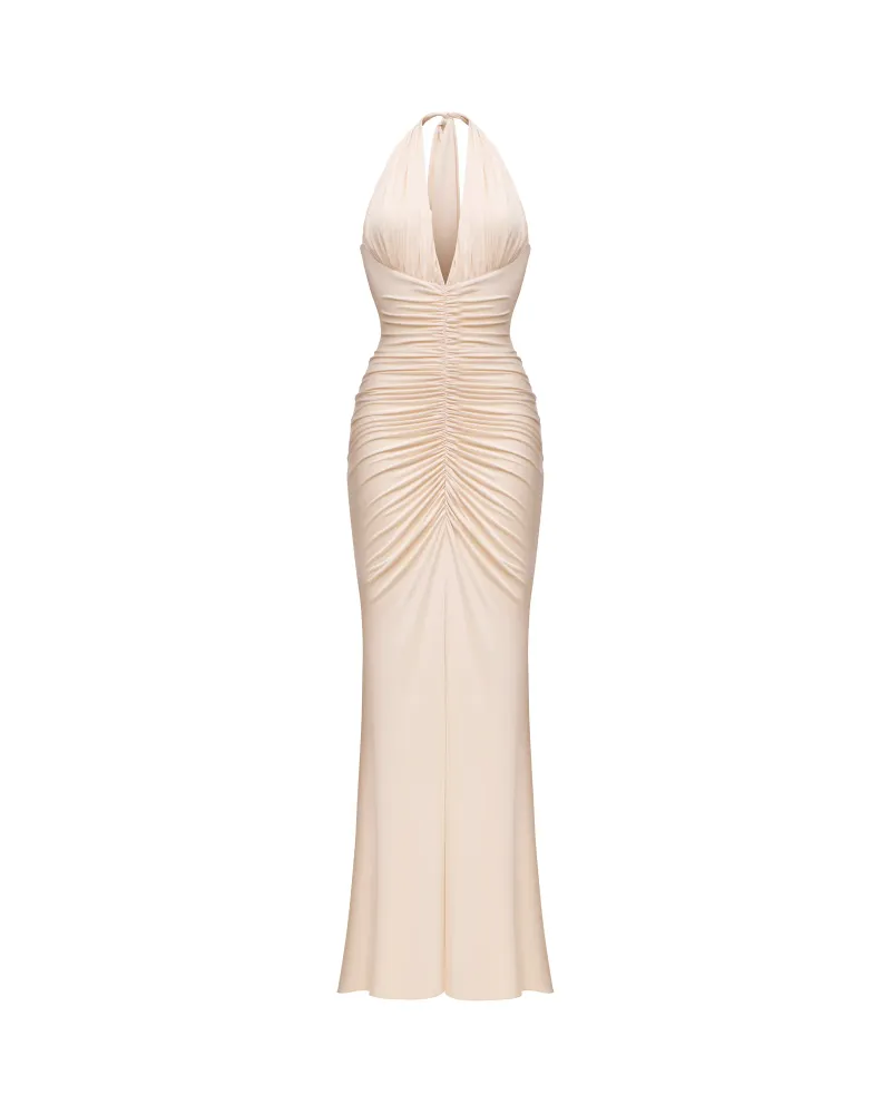Луна макси (Luna maxi), платье макси из молочного бифлекса