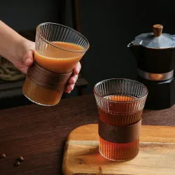 Чашка 300 мл кофейная без ручки Japanese Style Optic дерев. вставка d 8,2 см h11,2 см Barista [1]