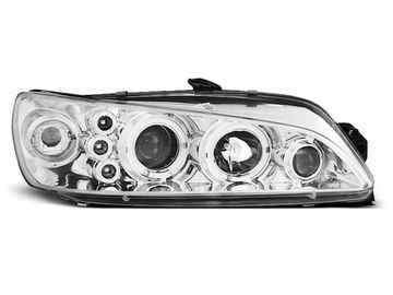 Передние фары chrome angel eyes для Peugeot 306