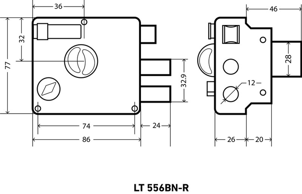 Замок Аллюр накладной LT 556 BN-R