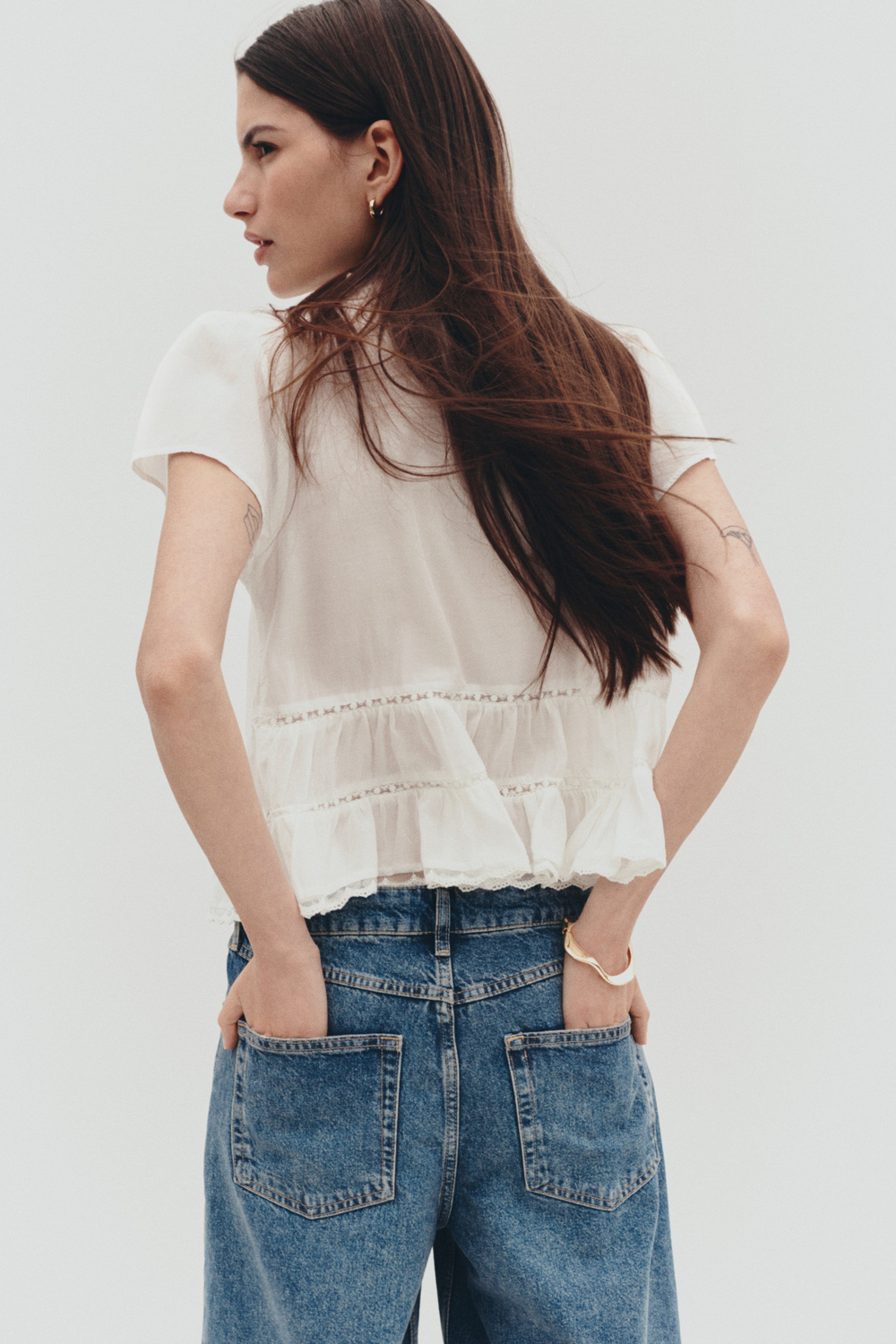 Блуза с пышными рукавами - H&M