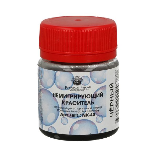 Краситель немигрирующий 40 г, 12 черный, Bubble Time NK-40
