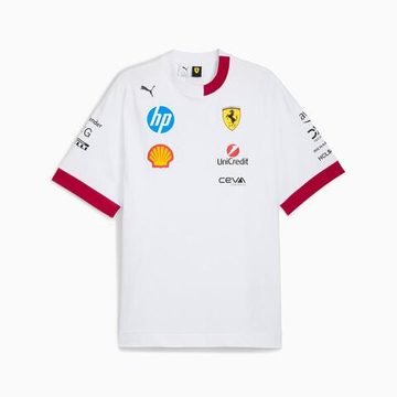 PUMA X SCUDERIA FERRARI МУЖСКАЯ ФУТБОЛКА DRIVERS 2025, БЕЛЫЙ