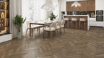Каменно-полимерная напольная плитка Alpine Floor Шеврон (Chevron) Дуб Насыщенный ЭКО 18-4