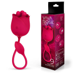 Малиновый вибростимулятор-бутон с вращающимися тычинками Bior Toys Viva Rose RT-34007
