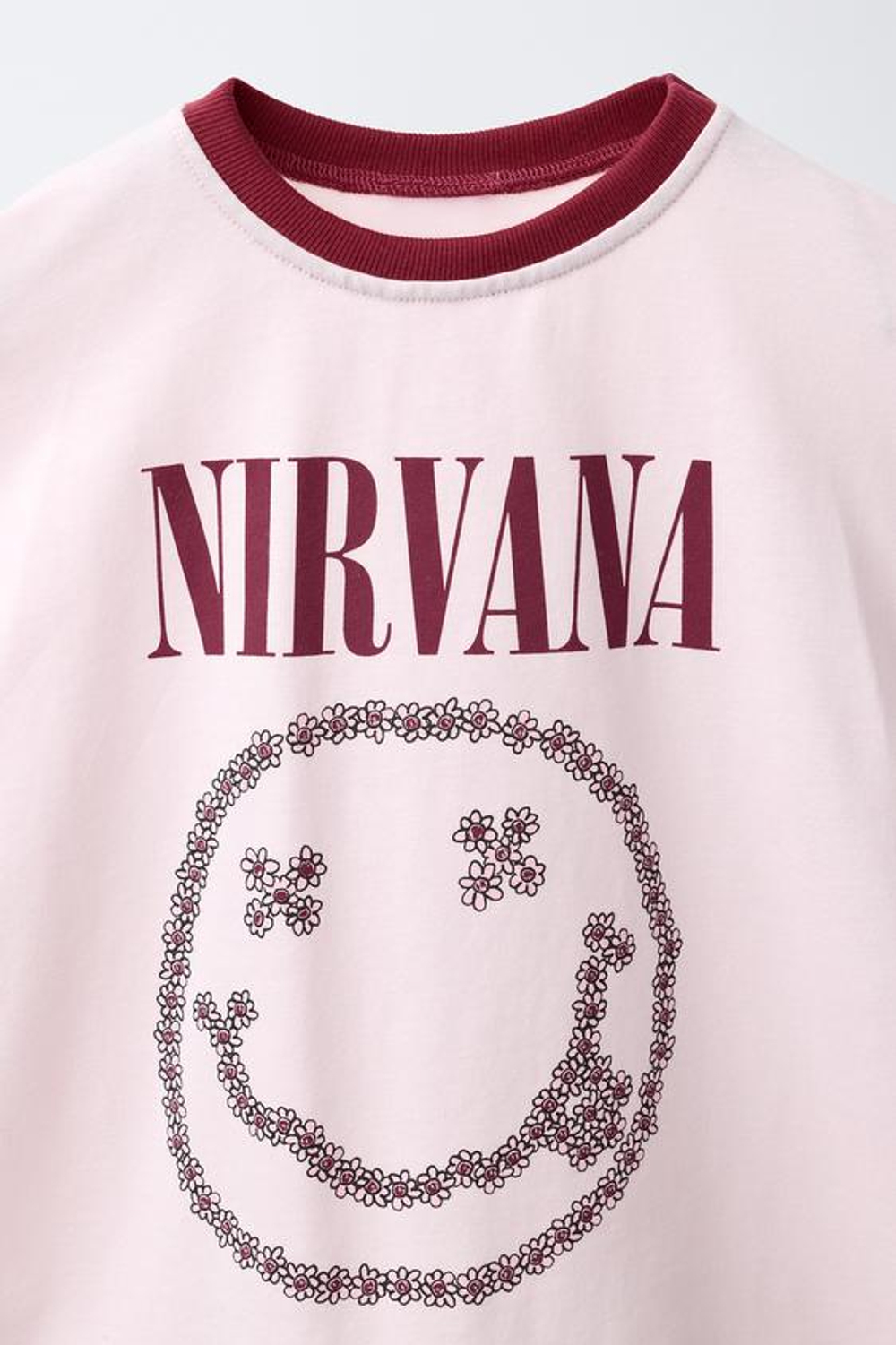ZARA ФУТБОЛКА С ПРИНТОМ NIRVANA®, РОЗОВЫЙ