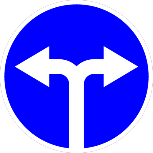 Знак Движение направо или налево 4.1.6