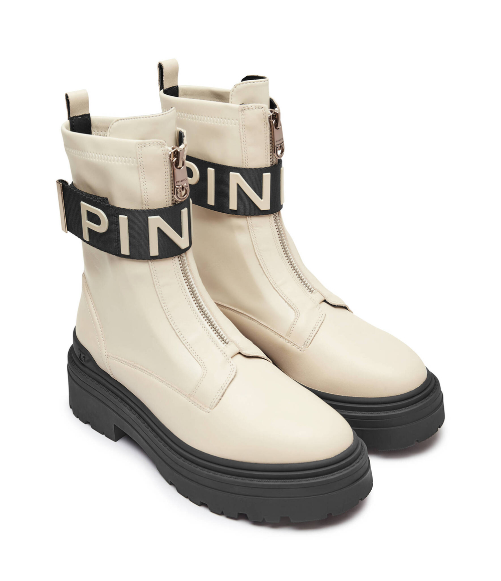 Кожаные ботильоны на платформе MIA 13 Pinko - экрю(SD0219 P061)