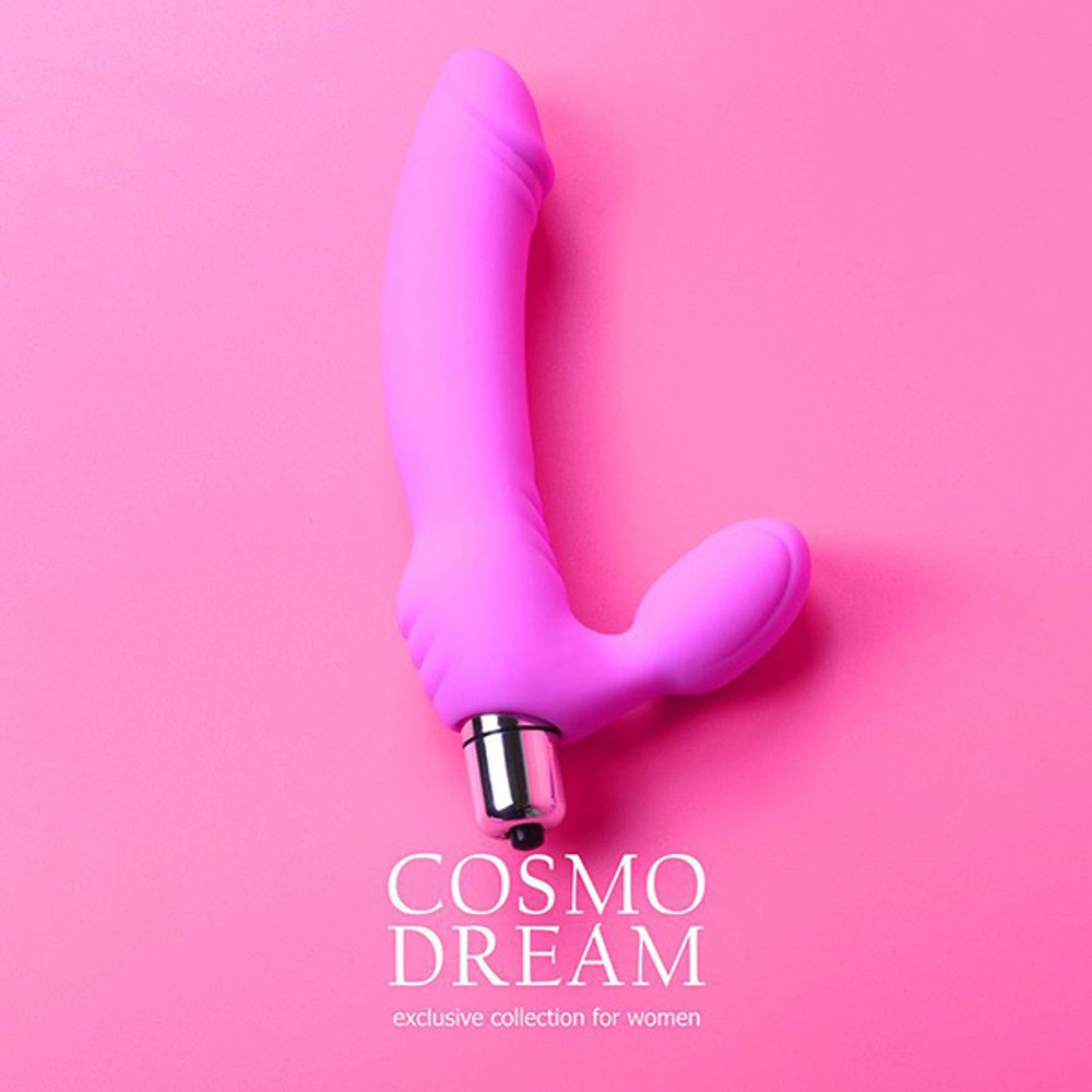 Розовый силиконовый вибромассажер-реалистик 14,5см Bior Toys Cosmo WSL-15011