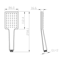 Лейка душевая Lemark LM8124BL, 1-функциональная